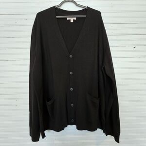 Goodthreads Men's 3X Black 100% Merino Wool Cardigan